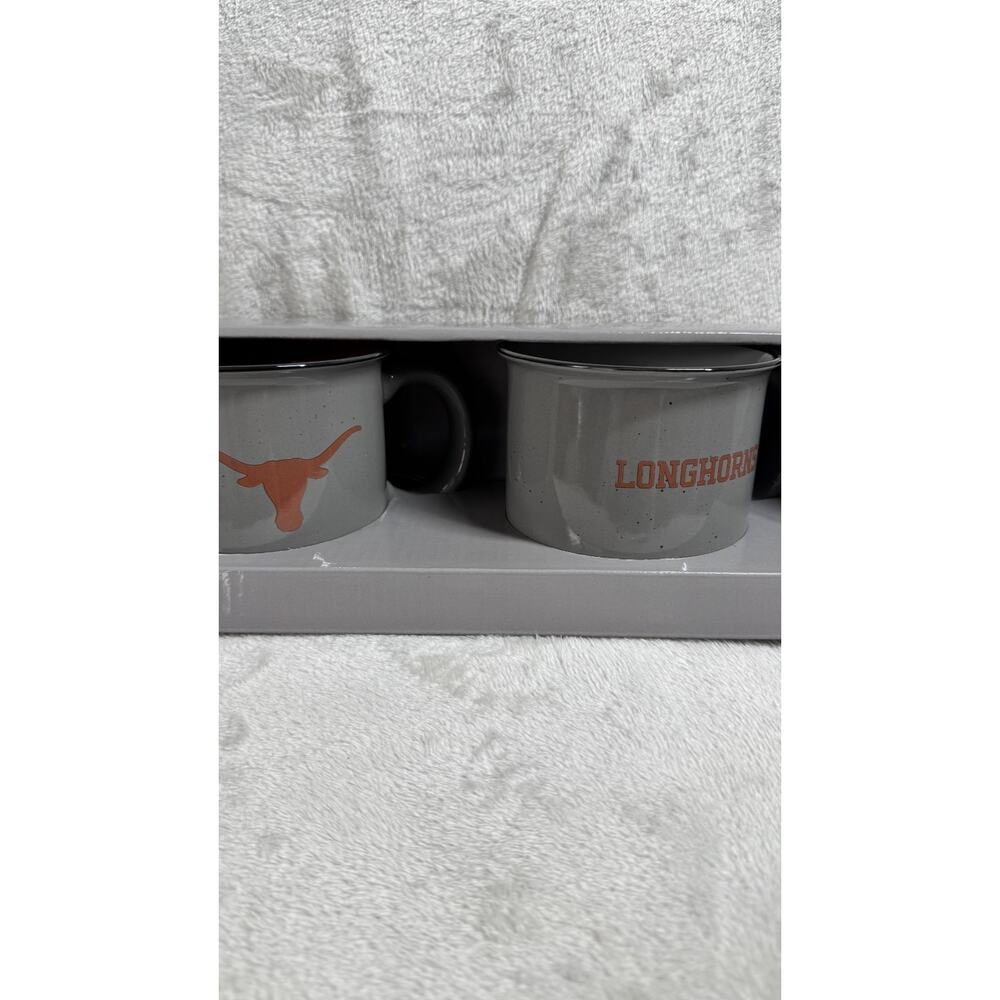 Texas Longhorns NEW UT Mug Camping Set of 2 (15 oz) Gray Logo The Memory Company